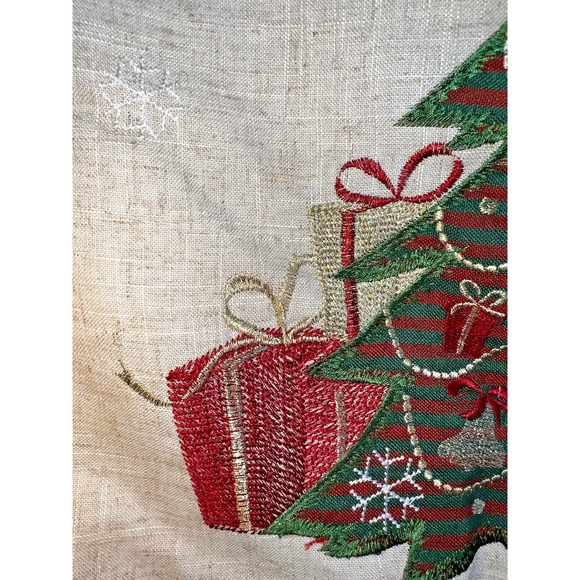 Christmas Table Runner 70" x 16" Applique & Embroidered Christmas Tree - Picture 5 of 12